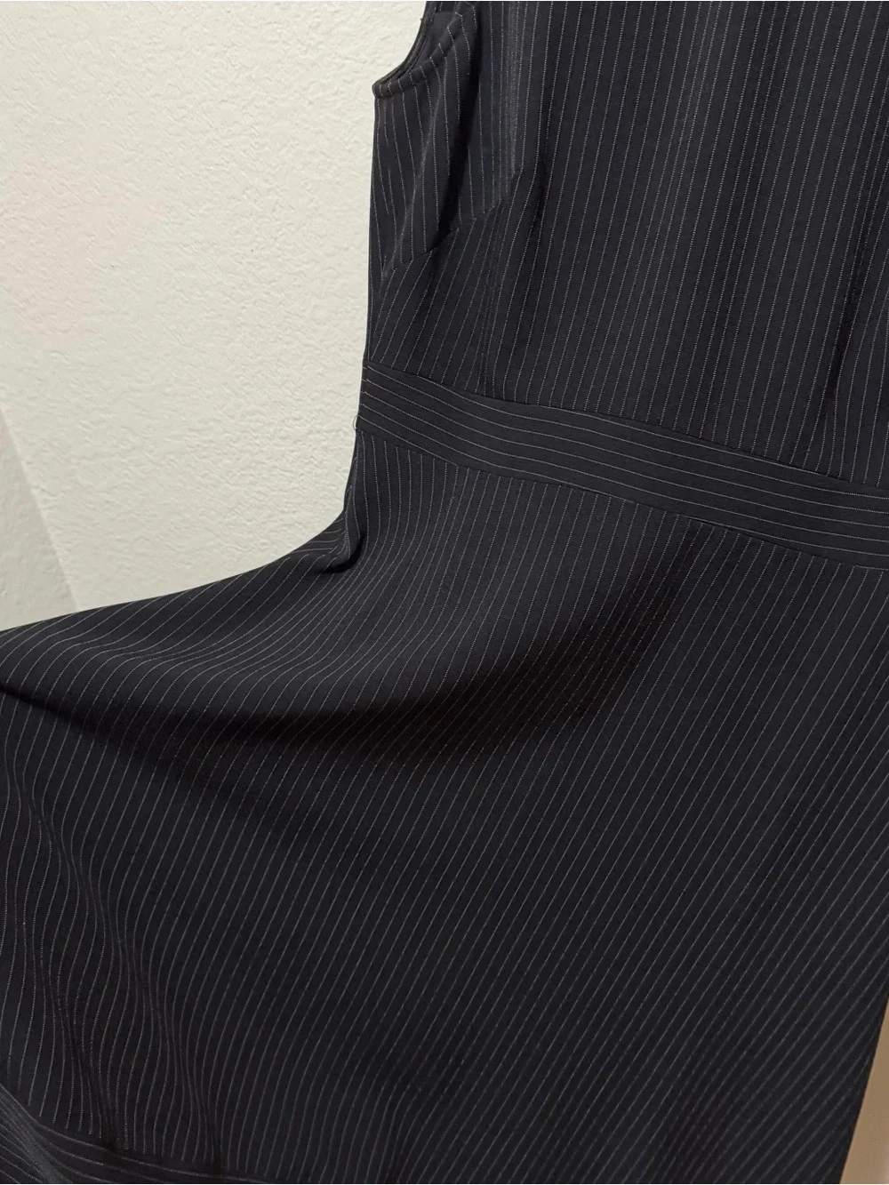 Tahari Arthur S. Levine Black Pinstripe Tailored Fit & Flare Dress Size 6